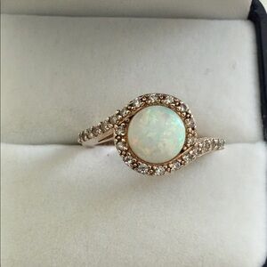 Sterling Silver with Gold Tone overlay Opalesque Women's Ring SZ 6